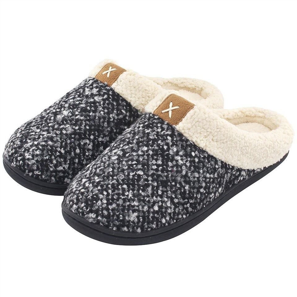 Plush Fleece Lined House Shoes Warm Slippers