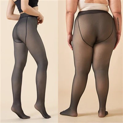 Winterwarme, durchscheinende Fake-Leggings